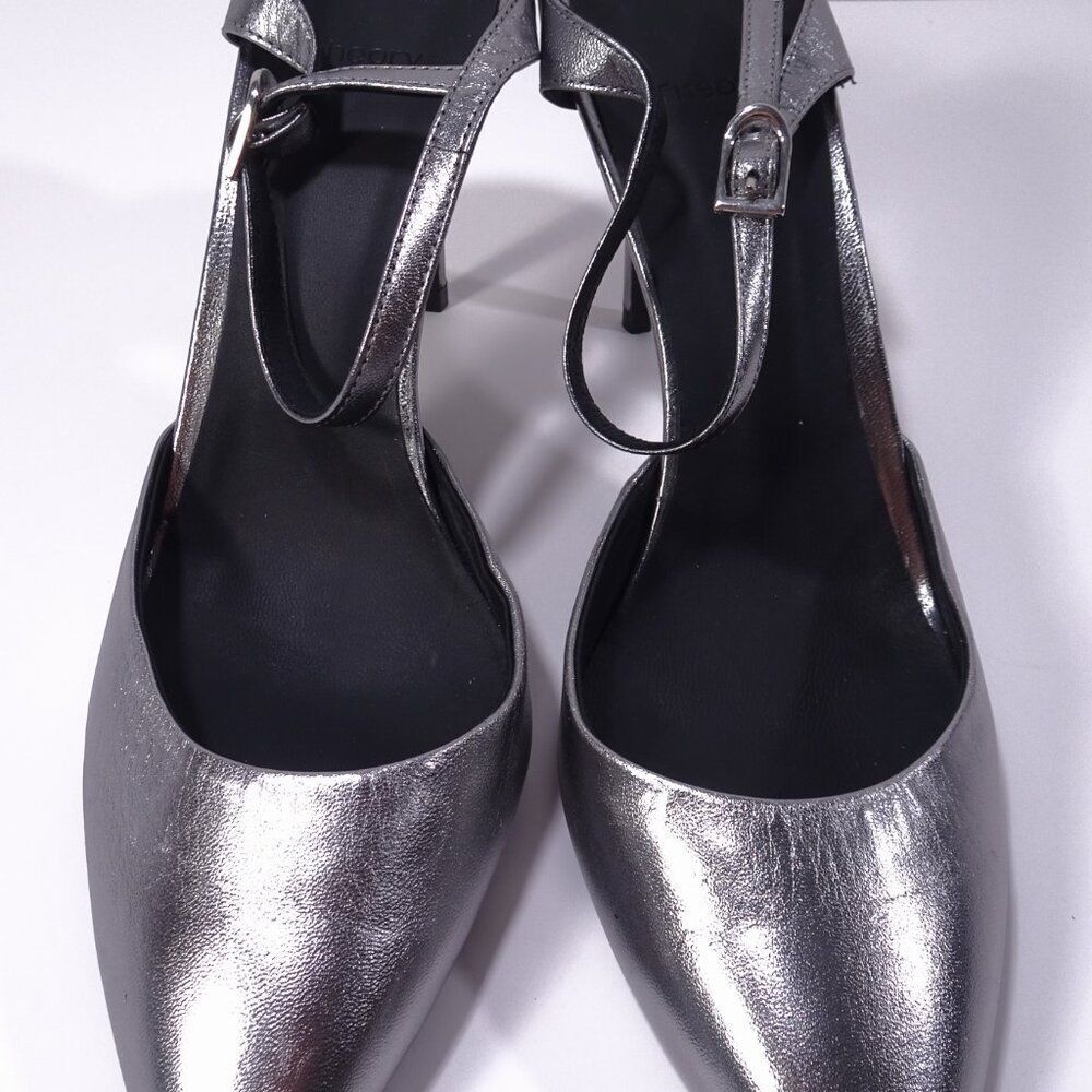 Theory Metallic Leather Mule Pumps 40 NWOB IRRG 595 Sz 40 IRRG - Picture 10 of 16